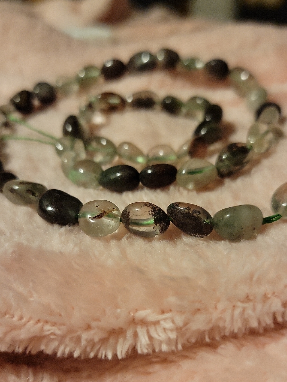 16" Strand Of Agate & Moss Agate Real Stone Asymetrical Beads For Beading (#1)